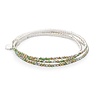 LIZAS Armband „Hanson“ Green – mehrreihiges Stretch-Armband mit funkelnden Glassteinen