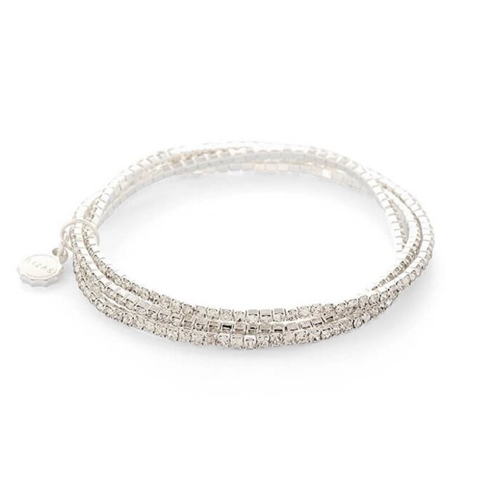 LIZAS LIZAS Armband „Hanson“ Crystal – mehrreihiges Stretch-Armband mit funkelnden Glassteinen