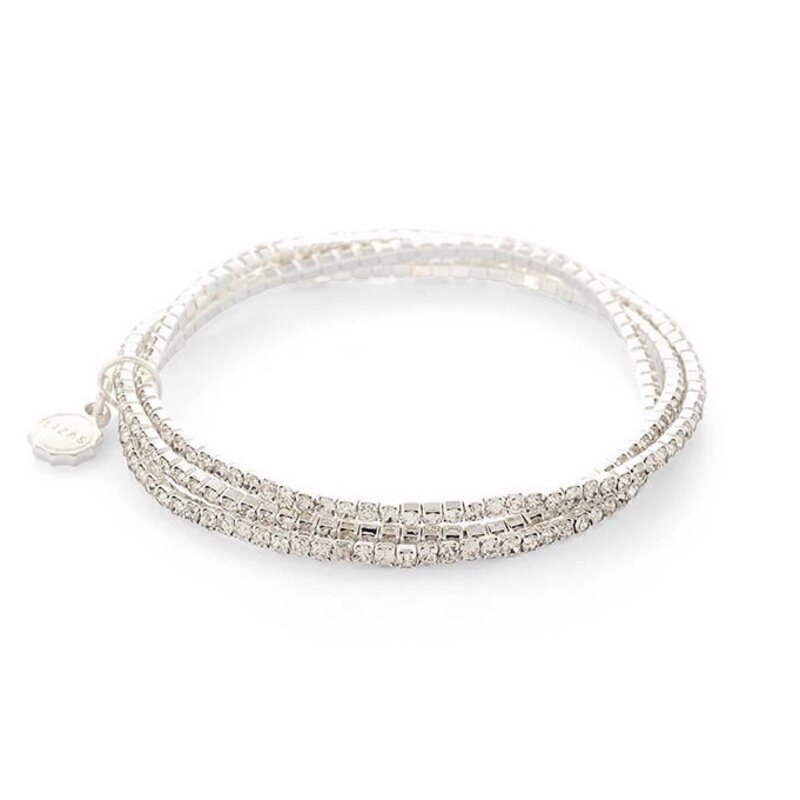 LIZAS LIZAS Armband „Hanson“ Crystal – mehrreihiges Stretch-Armband mit funkelnden Glassteinen