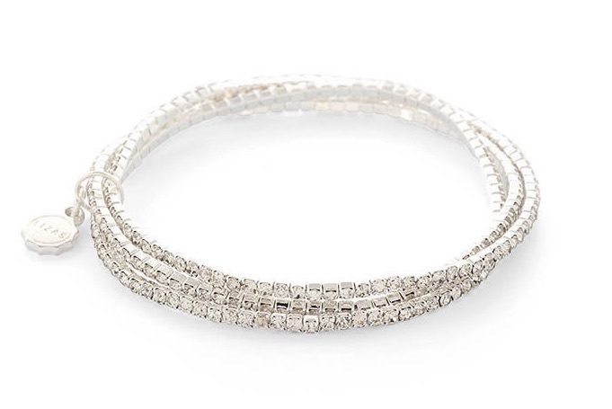 LIZAS LIZAS Armband „Hanson“ Crystal – mehrreihiges Stretch-Armband mit funkelnden Glassteinen