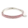 LIZAS Armband „Hanson“ Rose – mehrreihiges Stretch-Armband mit funkelnden Glassteinen