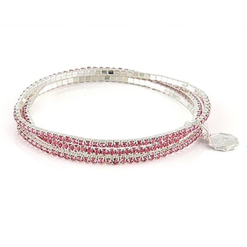 LIZAS LIZAS Armband „Hanson“ Rose – mehrreihiges Stretch-Armband mit funkelnden Glassteinen