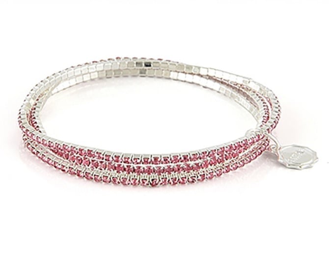 LIZAS LIZAS Armband „Hanson“ Rose – mehrreihiges Stretch-Armband mit funkelnden Glassteinen