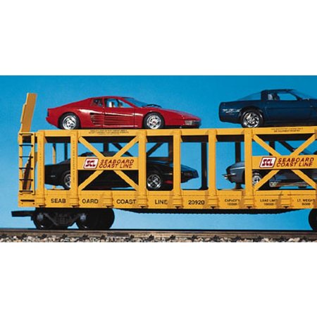 USA TRAINS Doppelstock Autotransporter Santa Fe mit Karte (ohne Beladung)