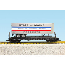 Piggyback Flatcar State of Maine mit Trailer