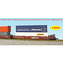Intermodal Containerwagen 5er Einheit BNSF (ohne Container)