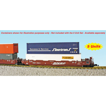 USA TRAINS Intermodal Containerwagen 5er Einheit BNSF (ohne Container)