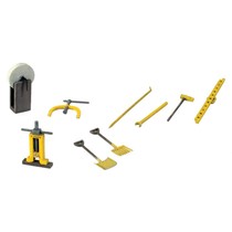 Spur 0 Streckenarbeiter / Gleisbautrupp Werkzeuge (neu in OVP)