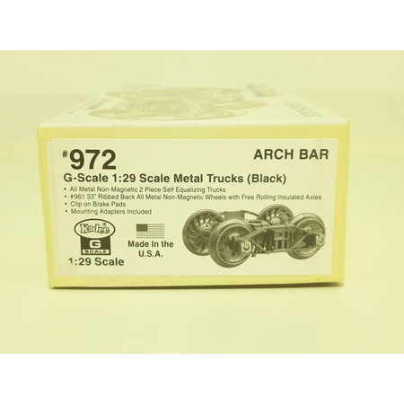 Kadee Spur G Kadee 972 Arch Bar Metall Roller Bearing Trucks with 33 in. ribbed back