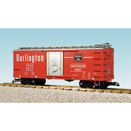 USA TRAINS Steel Box Car Burlington Route #63114