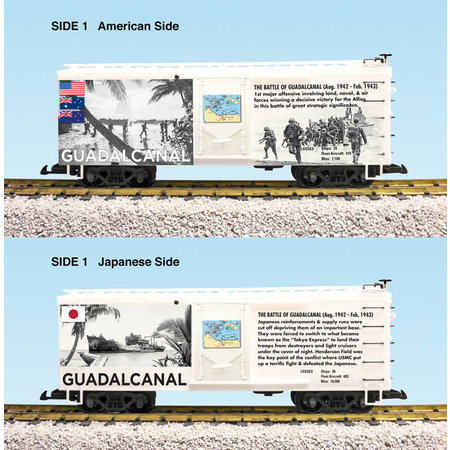 USA TRAINS Steel Box Car WWII "Battle of Guadalcanal"