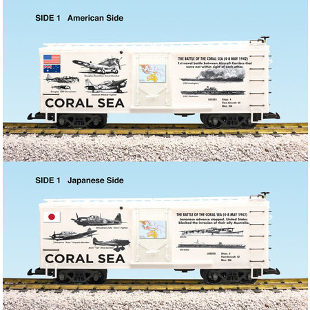 USA TRAINS Steel Box Car WWII "Battle of the Coral Sea"