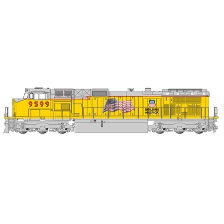 Bachmann Trains GE Dash 9 UP with flag  #9807