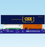 USA TRAINS Intermodal Containerwagen CSX in blau (mit Containern)