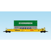 Intermodal Containerwagen TTX rotes Logo (mit Containern)