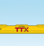 USA TRAINS Intermodal Containerwagen 3er Einheit TTX rotes Logo (ohne Container)