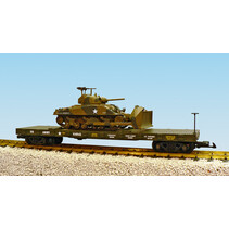 US Army Flatcar mit Sherman Dozer