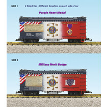 Reefer Purple Heart and Military Merit Badge Patriotic Car - 2 Sided Car