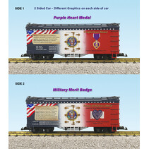 Reefer Purple Heart and Military Merit Badge Patriotic Car - 2 Sided Car