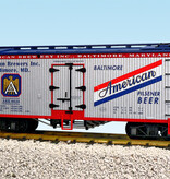 USA TRAINS Reefer American Brewery Silver/Blue