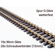 10 x 90 cm gerades Gleis (ein ganzes Paket) mit Schraubverbindern