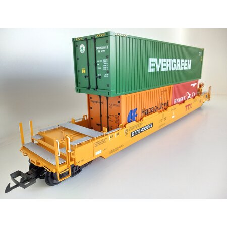 USA TRAINS Intermodal Containerwagen TTX rotes Logo (mit Containern)