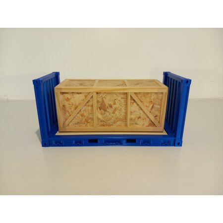 20 Fuss Flat-Rack-Container passend zu USA Trains 1:29 (blau)