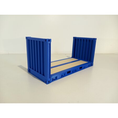 20 Fuss Flat-Rack-Container passend zu USA Trains 1:29 (blau)