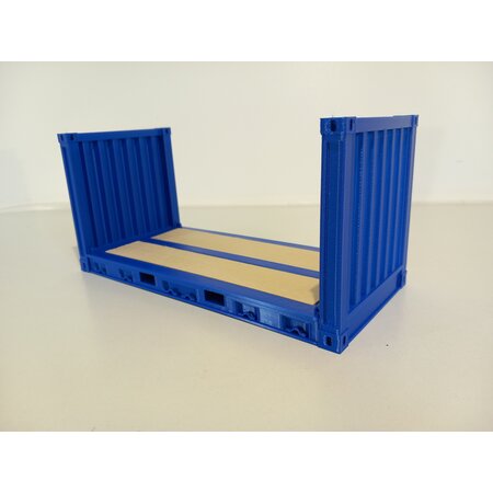 20 Fuss Flat-Rack-Container passend zu USA Trains 1:29 (blau)