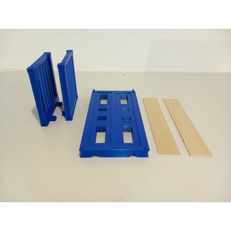 20 Fuss Flat-Rack-Container passend zu USA Trains 1:29 (blau)