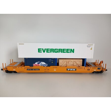 20 Fuss Flat-Rack-Container passend zu USA Trains 1:29 (blau)