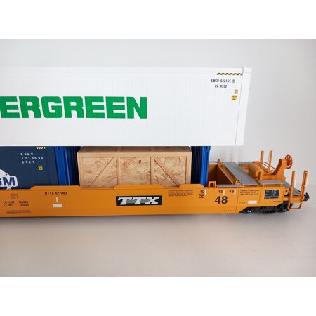 20 Fuss Flat-Rack-Container passend zu USA Trains 1:29 (blau)