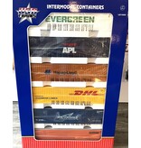 USA TRAINS Container Multipack mit 6 Containern Set 1