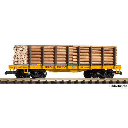 PIKO G Rungenwagen UP mit Holzladung