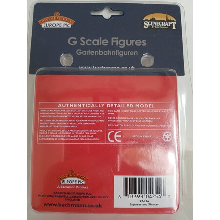 Bachmann Spur G Bahnpersonal (Engineer + Schunter) Lagerfund 22-186