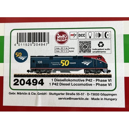 LGB Diesellokomotive P42 – 50 Jahre Jubiläum Phase VI  (wie neu)