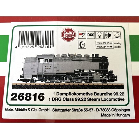 LGB Dampflokomotive Baureihe 99.22 im Fotoanstrich Top Zustand