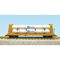 Pipe Load Flat Car Union Pacific beladen mit Rohren
