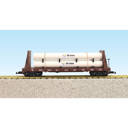 USA TRAINS Pipe Load Flat Car Great Northern #65213 beladen mit Rohren