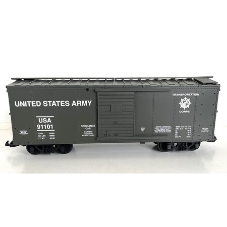 USA TRAINS Steel Box Car United States Army mit Metallachsen (guter Zustand)
