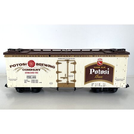 USA TRAINS Reefer Potosi Brewing mit Metallachsen (guter Zustand)