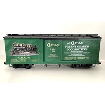 Wood Box Car Climax Manufacturing mit Metallachsen (guter Zustand)