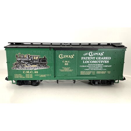 USA TRAINS Wood Box Car Climax Manufacturing mit Metallachsen (guter Zustand)