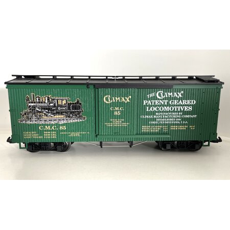 USA TRAINS Wood Box Car Climax Manufacturing mit Metallachsen (guter Zustand)
