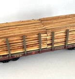 PIKO Pennsylvania Flatcar mit Echtholz-Ladung und Rungen (sehr guter Zustand)