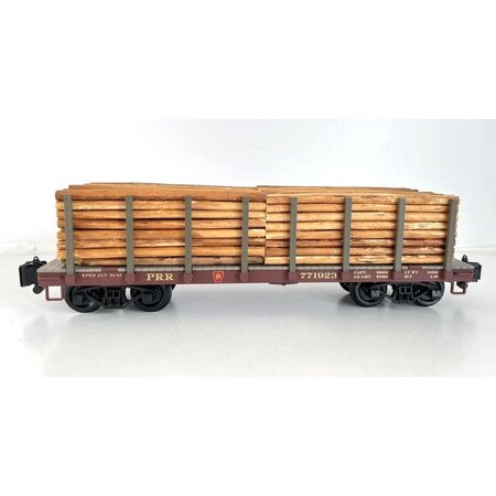 PIKO Pennsylvania Flatcar mit Echtholz-Ladung und Rungen (sehr guter Zustand)