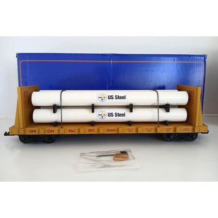 USA TRAINS Pipe Load Flat Car Union Pacific beladen mit Rohren  (guter Zustand)