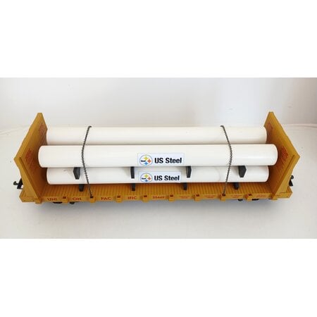 USA TRAINS Pipe Load Flat Car Union Pacific beladen mit Rohren  (guter Zustand)