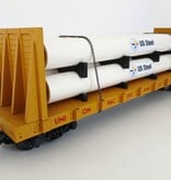 USA TRAINS Pipe Load Flat Car Union Pacific beladen mit Rohren  (guter Zustand)
