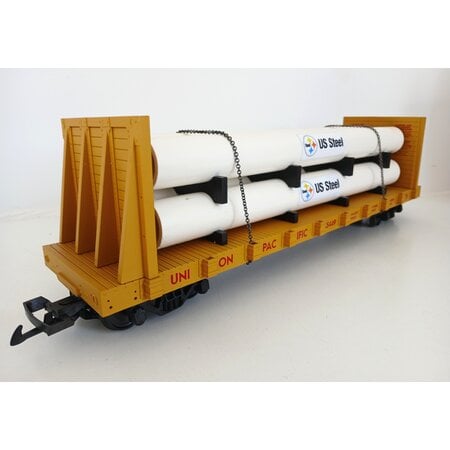 USA TRAINS Pipe Load Flat Car Union Pacific beladen mit Rohren  (guter Zustand)